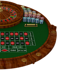 visión general de una mesa de ruleta